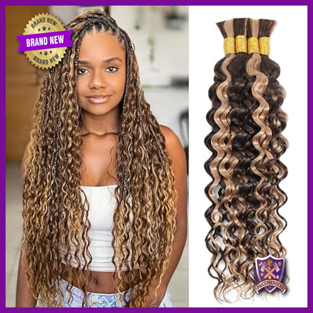 20 Inch Human Hair Extensions 4 Bundles Deep Wave Boho Braiding Hair
